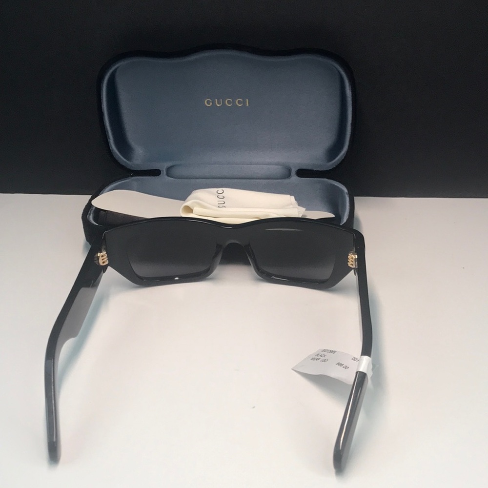 New Authentic Gucci Gray Rectangular Sunglasses G… - image 8
